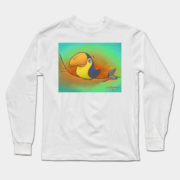 Baby Bird Smiling in the Jungle! Long Sleeve T-Shirt by ErinKantBarnard